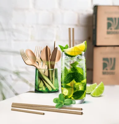 pailles et couverts bisourcés MOOM tableware